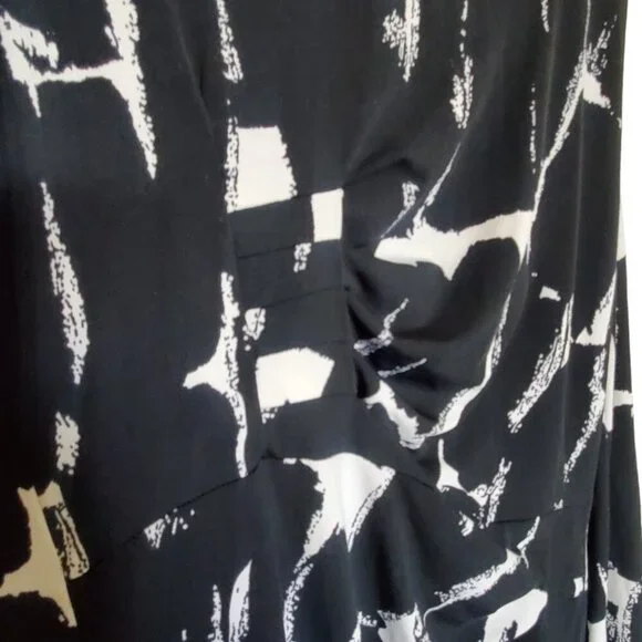 New York & Co. Silky Feel Black White XL Dress - Picture 3 of 13